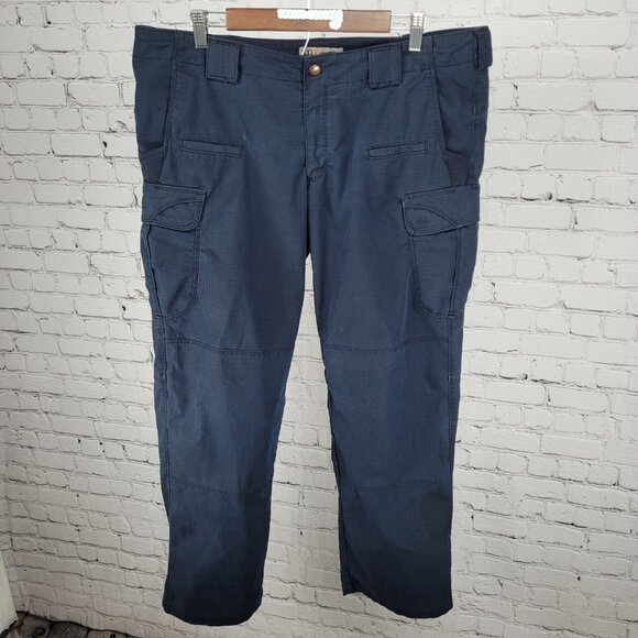 5.11 Tactical Navy Utility Workwear Cargo Pockets Pants Size 18 (39x30) *stained - Picture 1 of 16